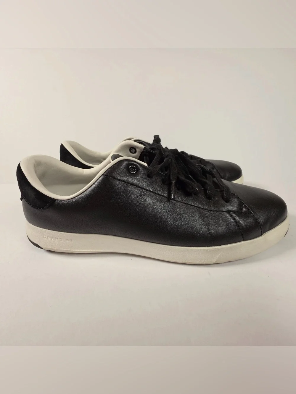 Cole Haan GrandPro Tennis Leather Black Optic White - Women's Size 10B - W02896